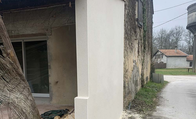 Rénovation d'un mur, Cézac, MCRA 33